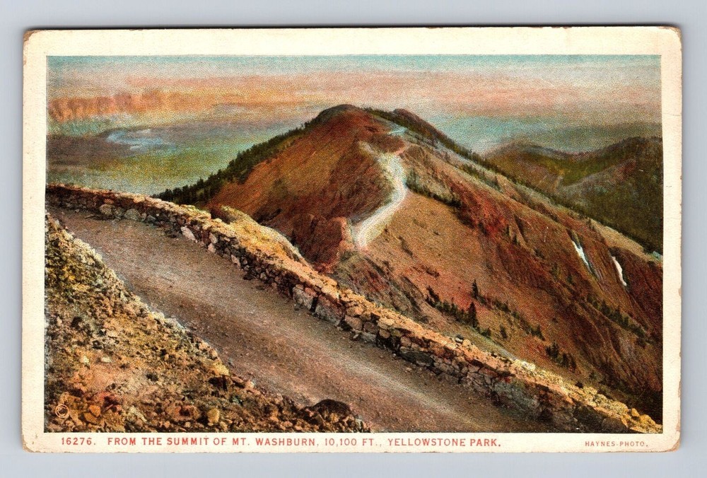 Yellowstone National Park-From The Summit Of Mt Washburn, Vintage Postcard