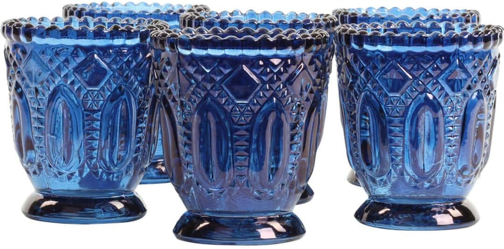 Vintage Glass Votive Candle Holders for Tea Lights - Elegant Dinner Table Décor