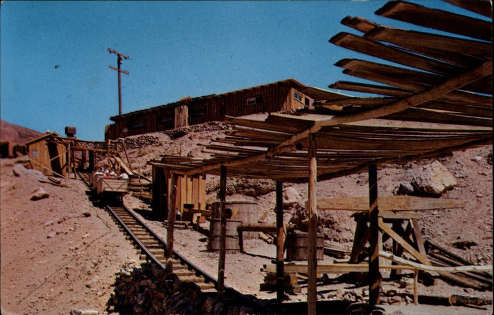 Yermo California Calico Ghost Town Tramway Train mining camp ~ unused postcard