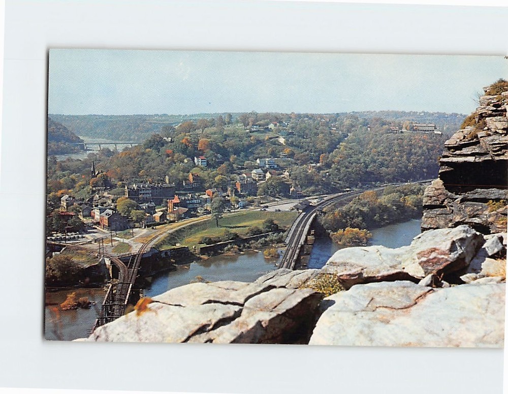 Postcard View from Maryland Heights of Harpers Ferry West Virginia USA