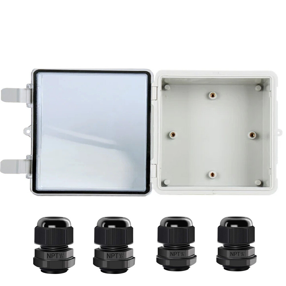 Waterproof Electrical Enclosure Visible Cover Hinged Plastic ABS Project Box DIY-image