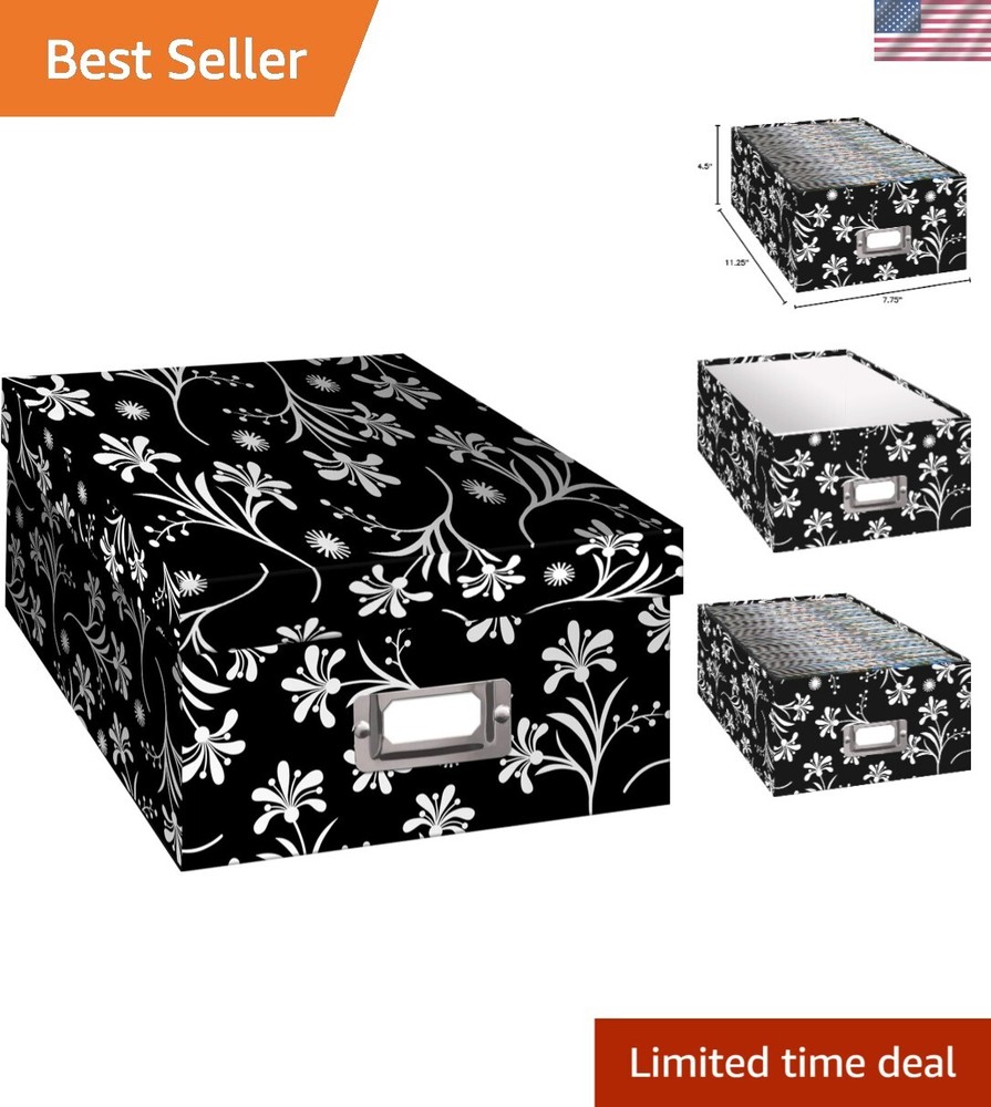 Heavy-Duty Floral Photo Box with Acid-Free Safety for Precious Memories-image