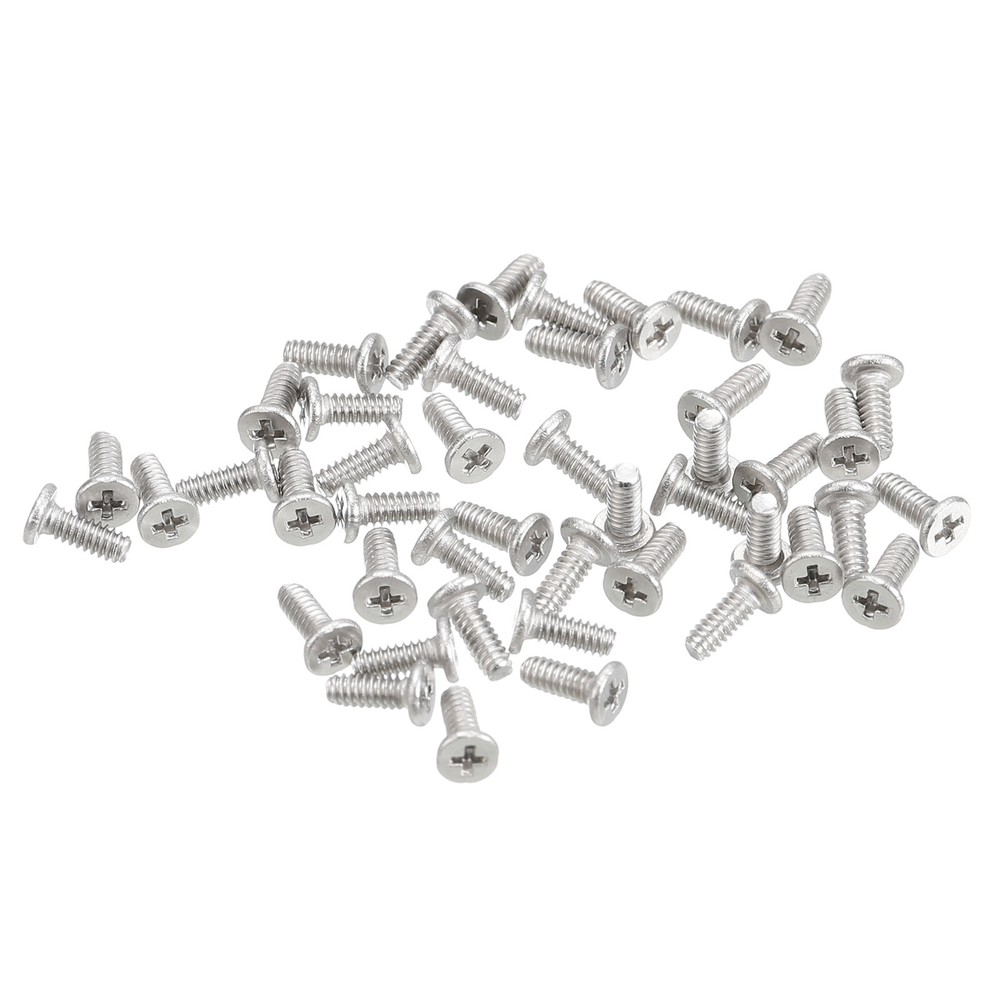 M1.6-0.35 x 4mm 100Pcs Metal Flat Round Head Screws Phillips Drive Machine Bolt