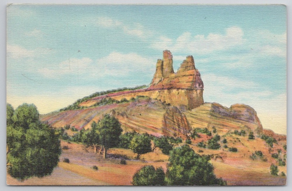 Navajo Church Rock Gallup New Mexico CT Art-Colortone Postcard Vintage