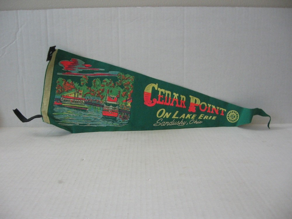 Vintage Cedar Point Lake Erie Felt Pennant Paddle Boats