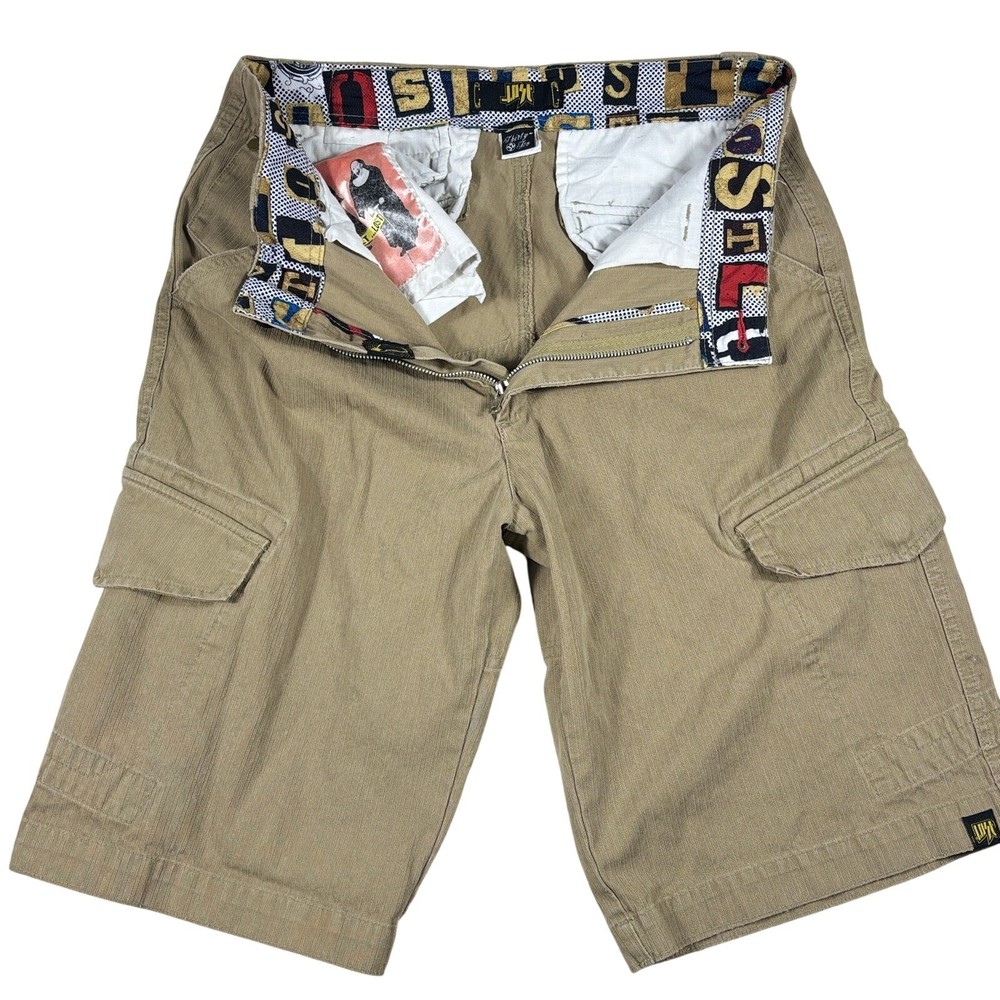 Vintage Lost Enterprises Cargo Shorts Mens 32 Tan Y2K Skate Workwear Utility 90s