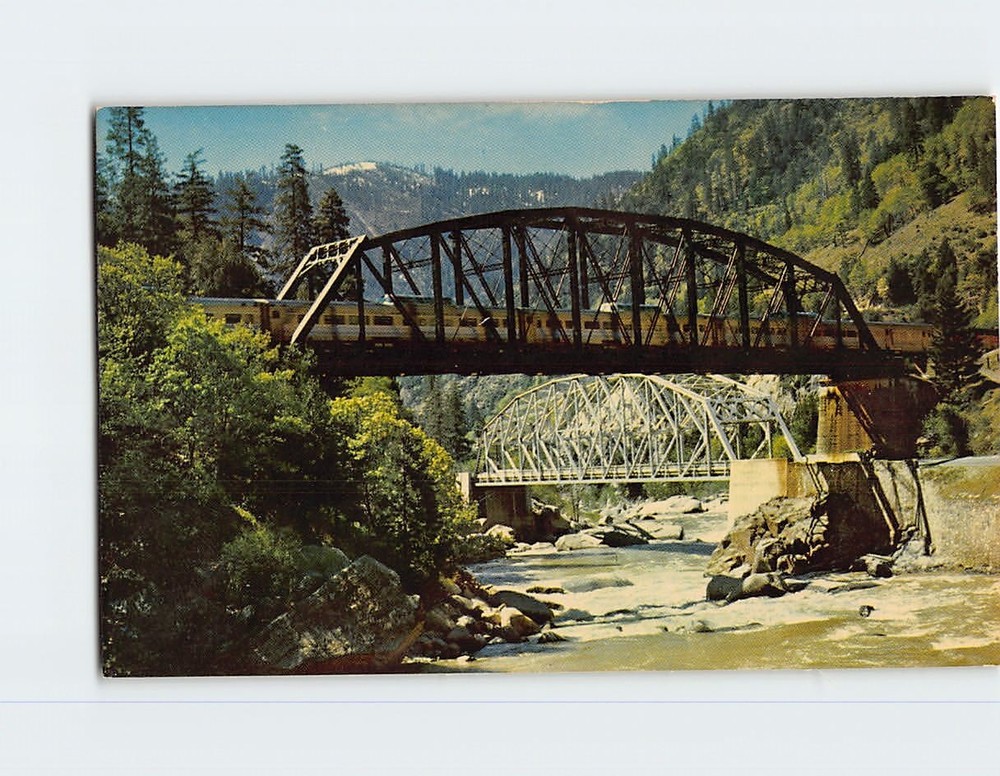 Postcard Tobin Bridges Feather River Canyon California USA