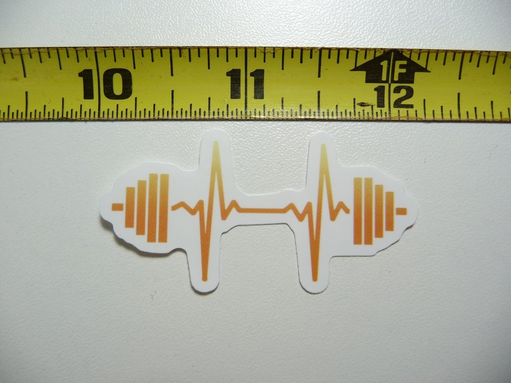 Heartbeat Barbell Decal Sticker for Fitness & Weightlifting