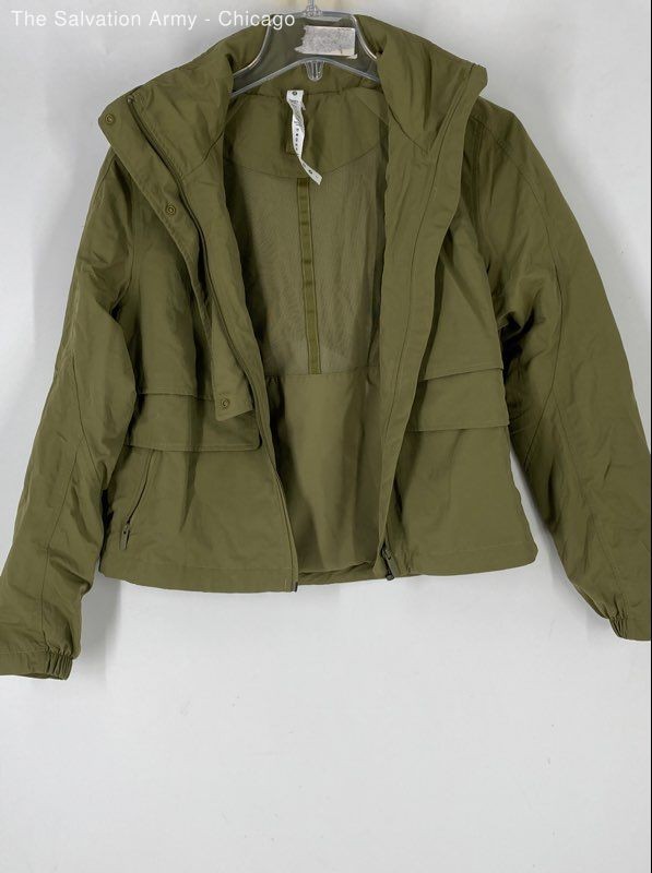 Lululemon Womens Olive Green Long Sleeve Activewear Full Zip Jacket Size 2