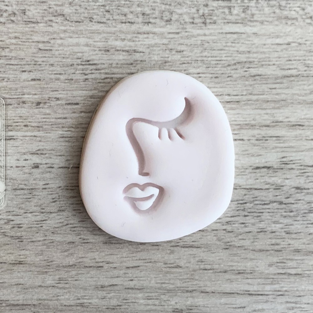 Abstract Face 5 Embossing Stamp for Fondant Clay Cookies Ceramics Soap DIY Crafts  -image