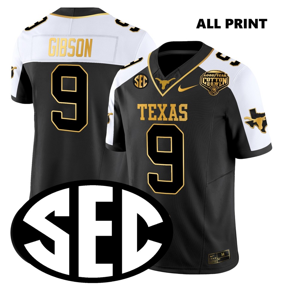 TexasxLonghorns #9 JerrickxGibson Jersey – All Print