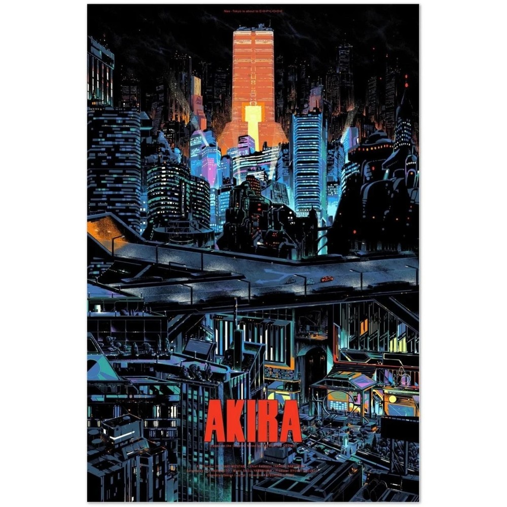 Akira Neo Tokyo Cyberpunk City Japanese Anime Movie Art Poster