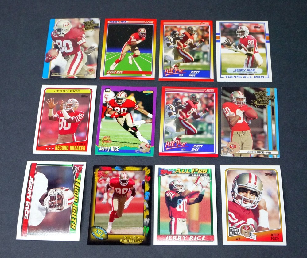 Lot of 12 Various Jerry Rice NFL Football Cards San Francisco