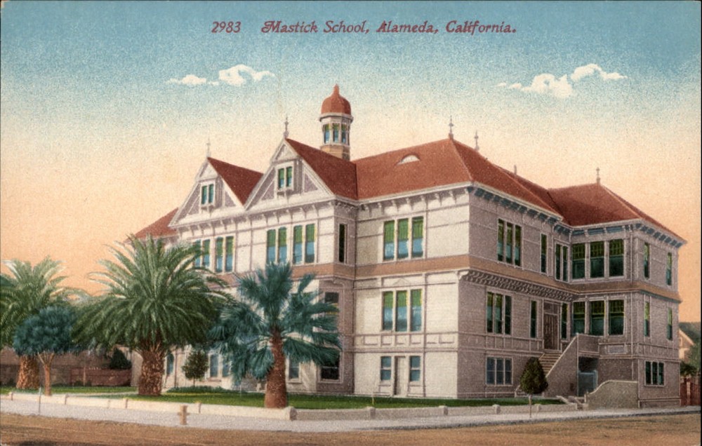 Mastick School Alameda California ~ Mitchell Publ c1910 vintage postcard sku513