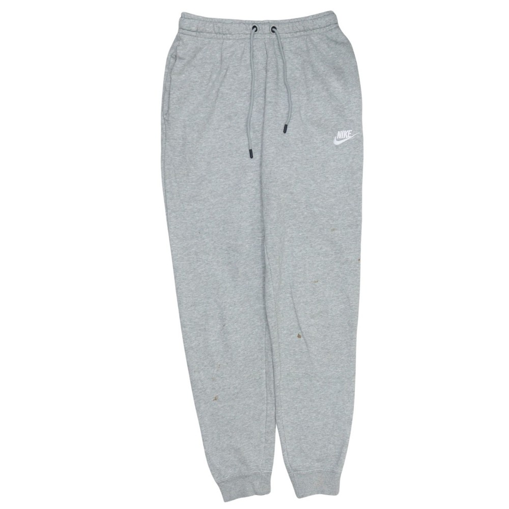 Nike Mens Joggers Grey Fleece Small Swoosh Logo Elastic Waist Tapered Cuffed XS
