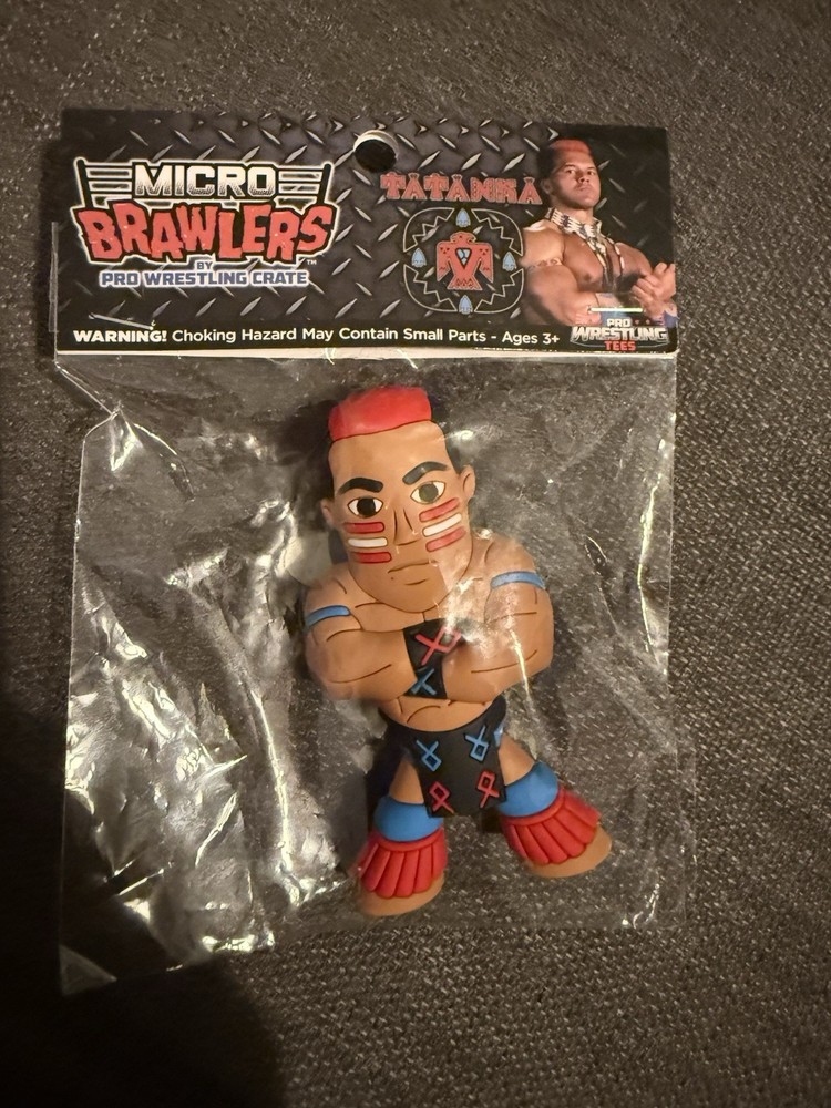 Tatanka Micro Brawlers Pro Wrestling Crate Exclusive Figure, WWF New Sealed