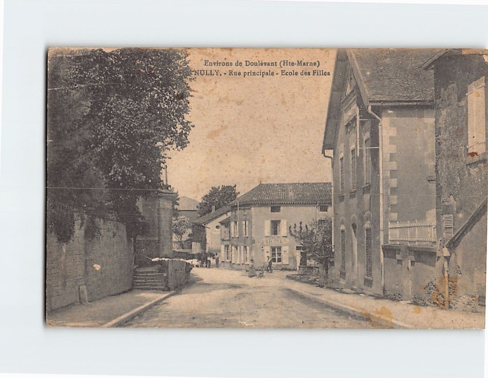 Postcard Nully Main Street Girls' School Doulevant Haute-Marne France