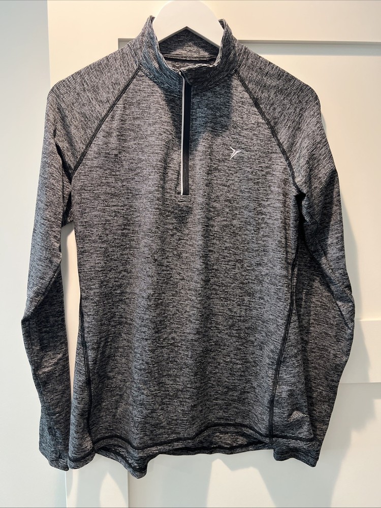 Old Navy Women’s Active Go Dry Half Zip Track Jacket Black White M