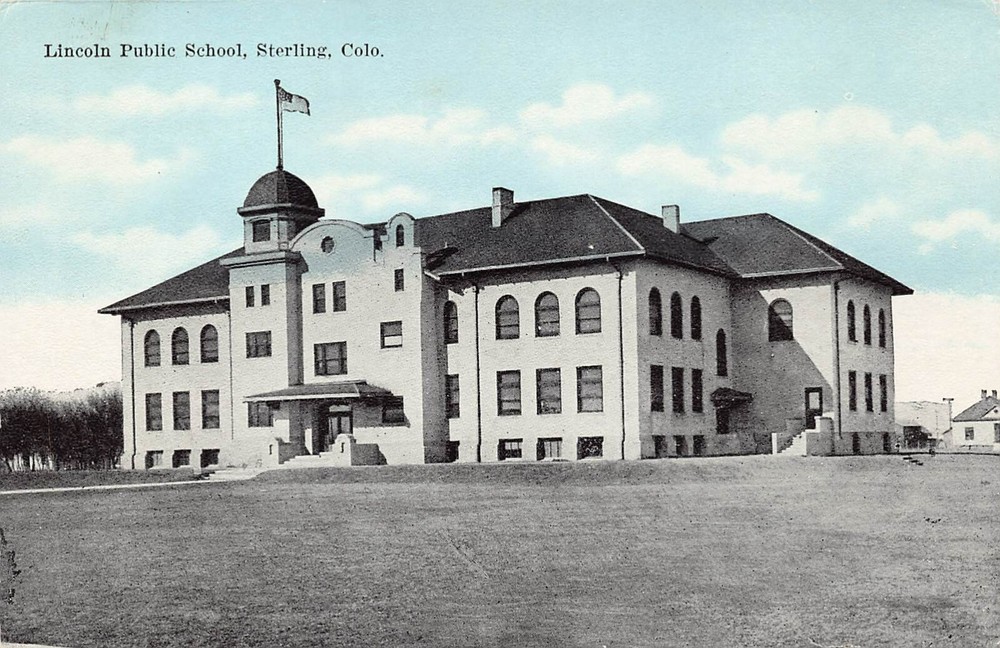 Sterling CO Colorado Lincoln Public School Logan County c1910 Vtg Postcard A51