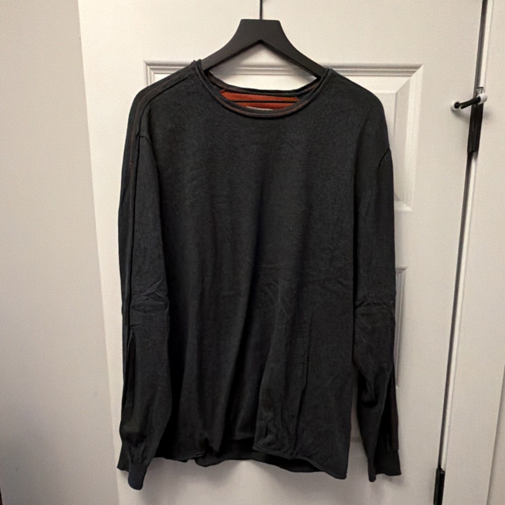 carbon2cobalt Cotton Cashmere Knit Gray Pullover Sweater Crew Neck Men’s XXL