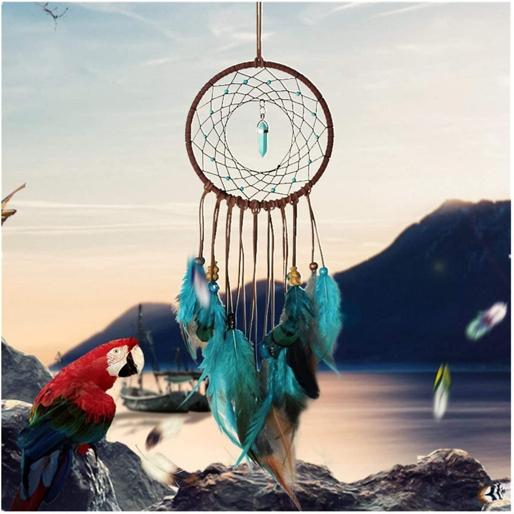 ドリームキャッチャー ~ 手作りの伝統的な羽の壁掛け家の装飾の装飾