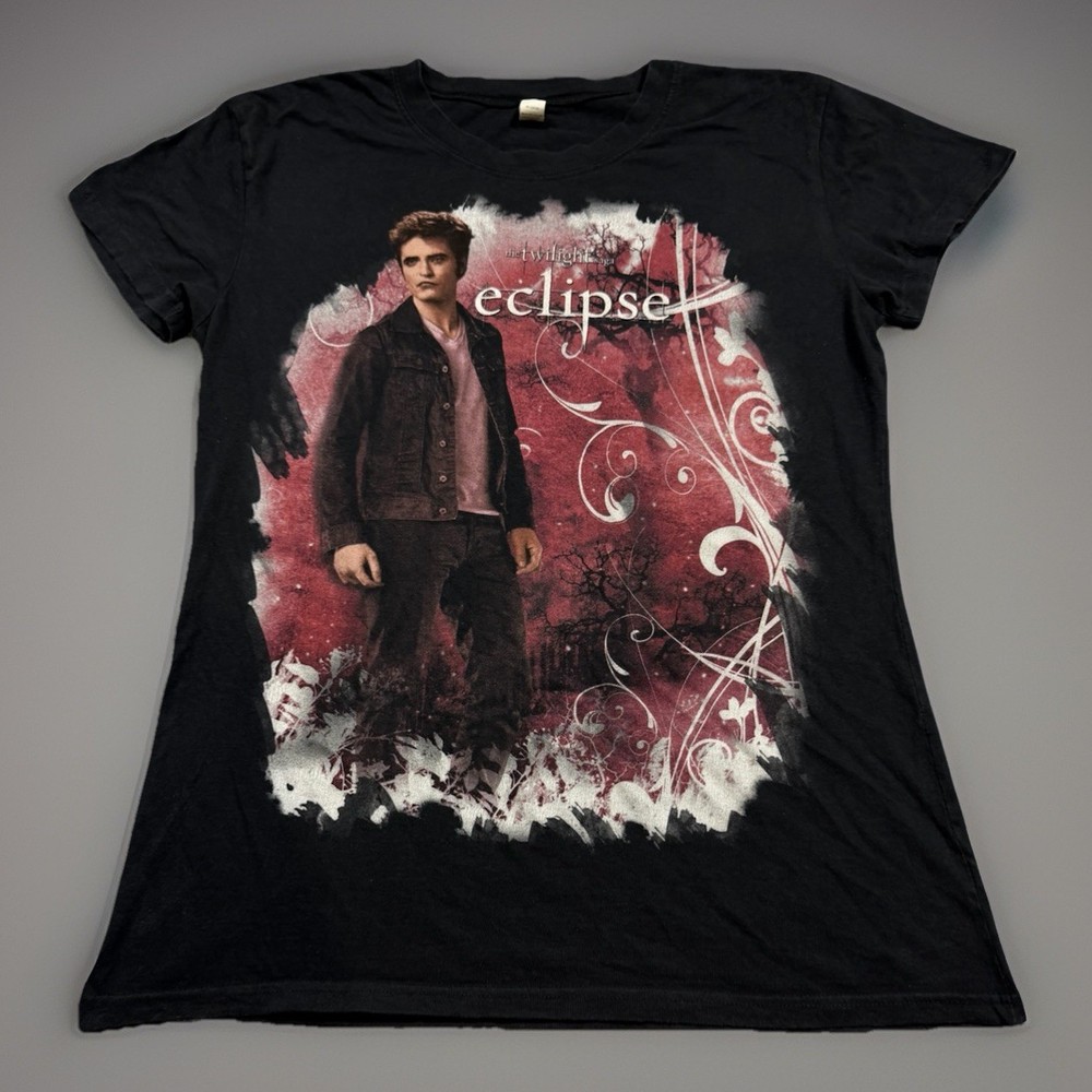 Vintage Y2K The Twilight Saga Eclipse Edward T Shirt Women 2XL Black Movie Promo