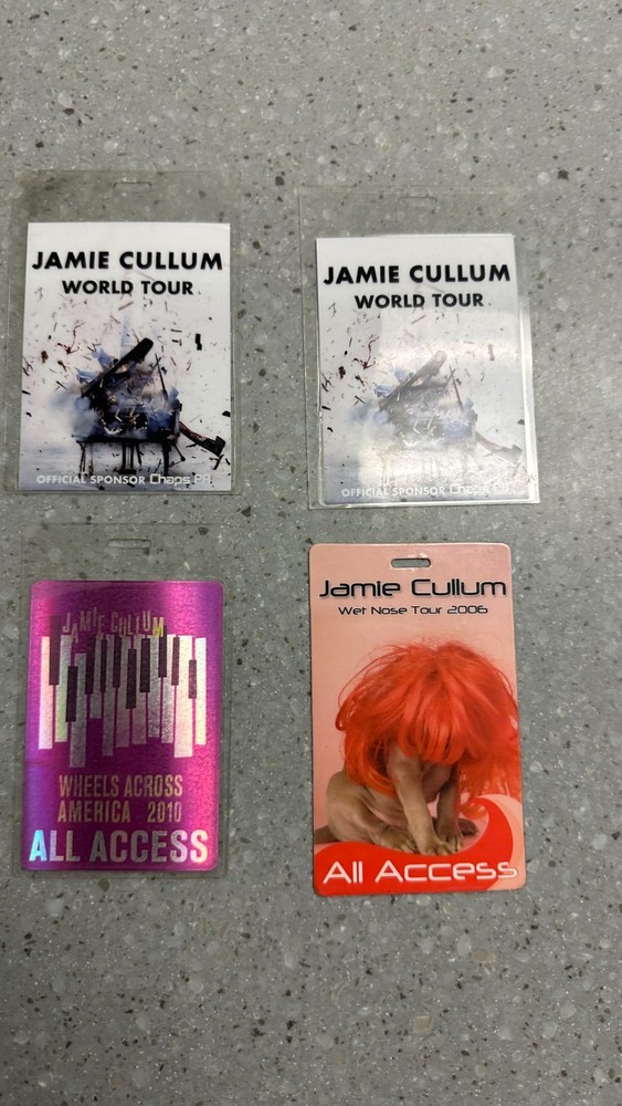 road crew issued JAMIE CULLUM lot of 4 all access passes