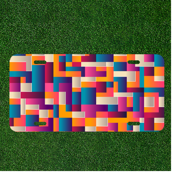 Custom Car License Plate with Personalized Abstract Geometric Design