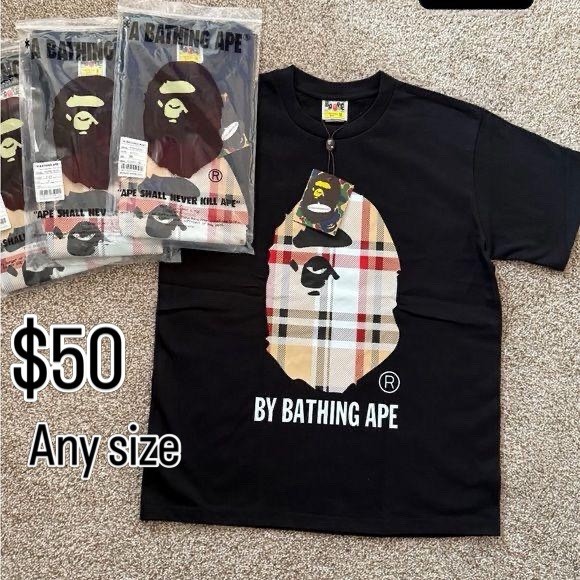 A Bathing Ape By Bathing Ape Black Logo Graphic Cotton Jersey Men's T-Shirt
