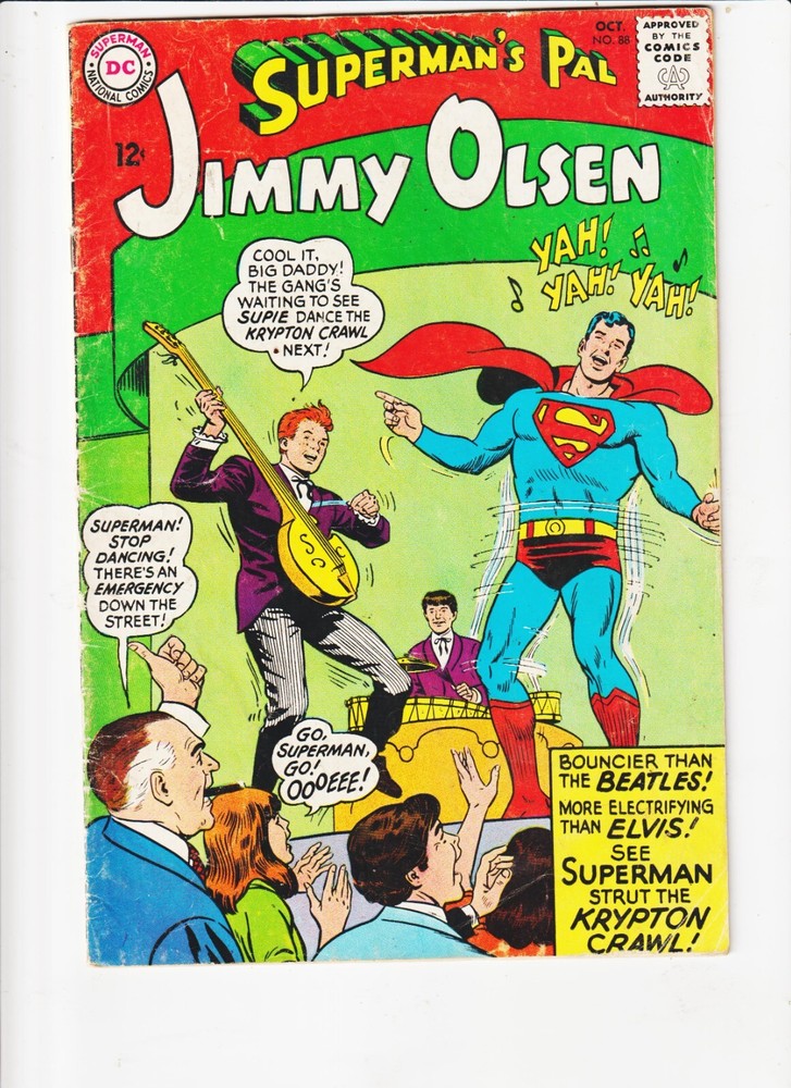 Jimmy Olsen #88 SWINGING Superman DC SILVER AGE COMIC/ ELVIS  BeatleS MENTION