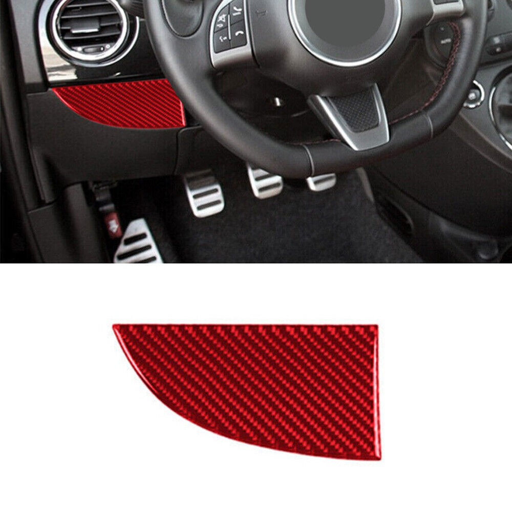 Fiat 500 Red Carbon Fiber Driver Side Air Vent Cover Trim