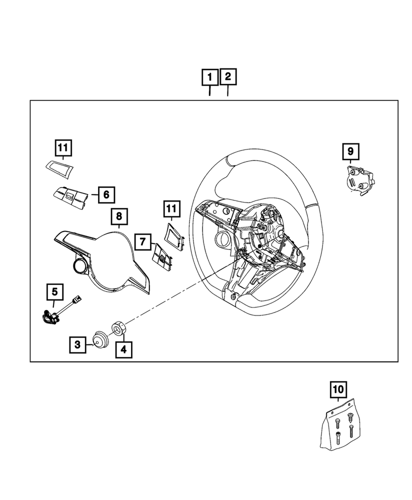 Genuine Mopar Steering Wheel 7YL55LXHAA