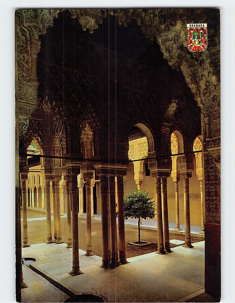 Postcard Patio of the Lions Alhambra Granada Andalusia Spain