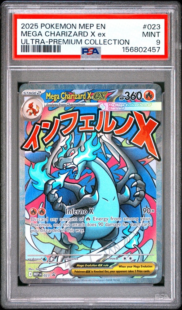 2025 Pokemon Mep Promo Ultra-Premium Collection 023 Mega Charizard X Ex Psa 9