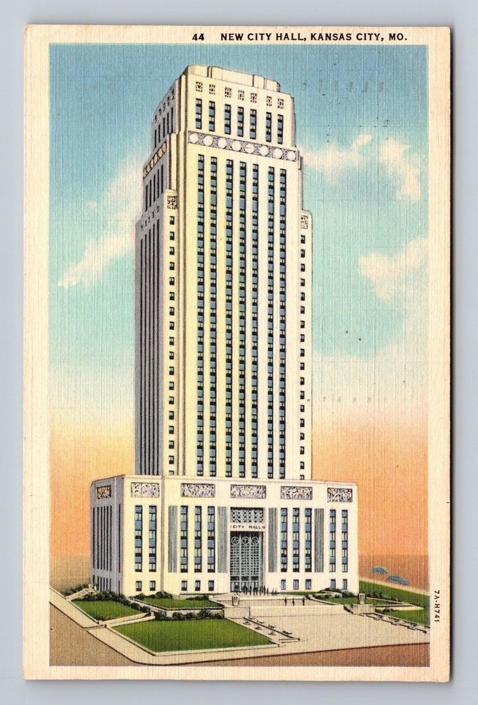 Missouri MO Kansas City New City Hall Vintage Postcard