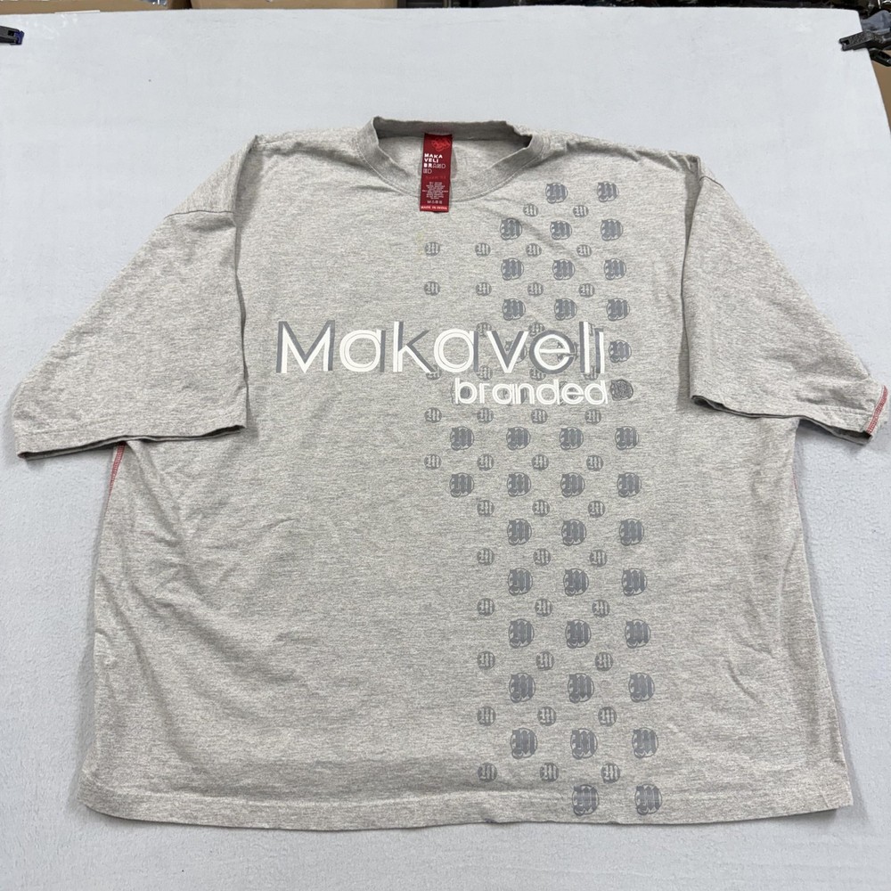 Makaveli Branded Shirt Mens 5XL Gray Big & Tall Logo Graphic Hip Hop Tee