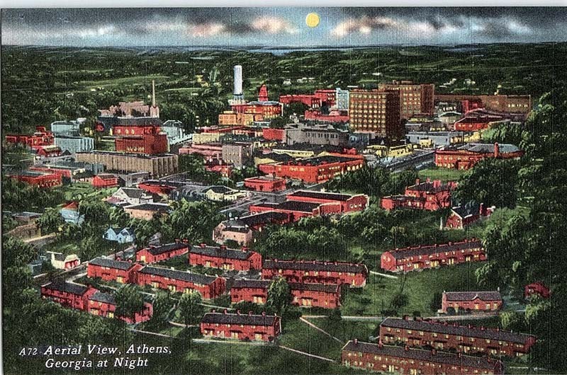 Postcard AERIAL VIEW SCENE Athens Georgia GA m/09 AJ4830