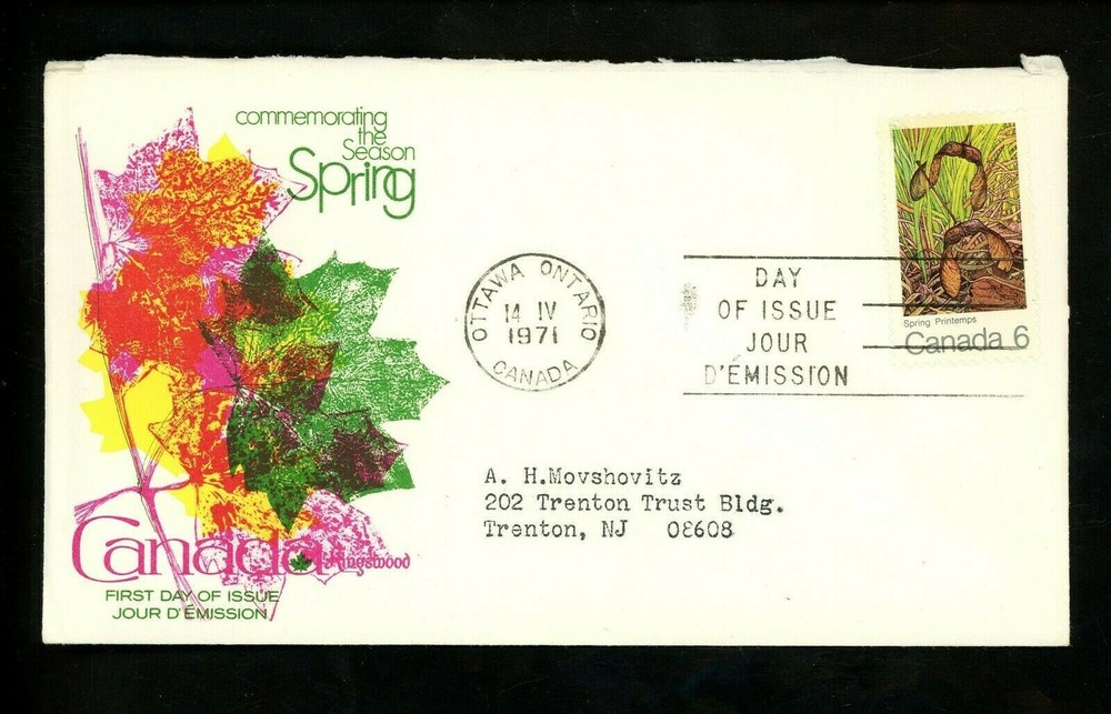 Postal History Canada FDC #535 Fleetwood Commemorating Spring Season 1971