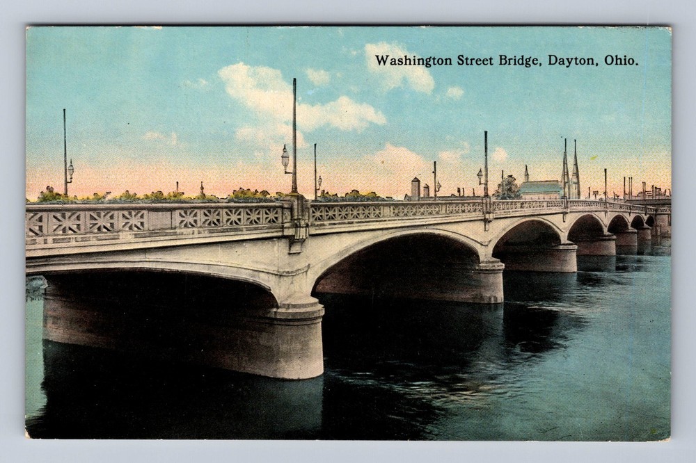 Dayton OH-Ohio Washington Street Bridge Vintage Postcard