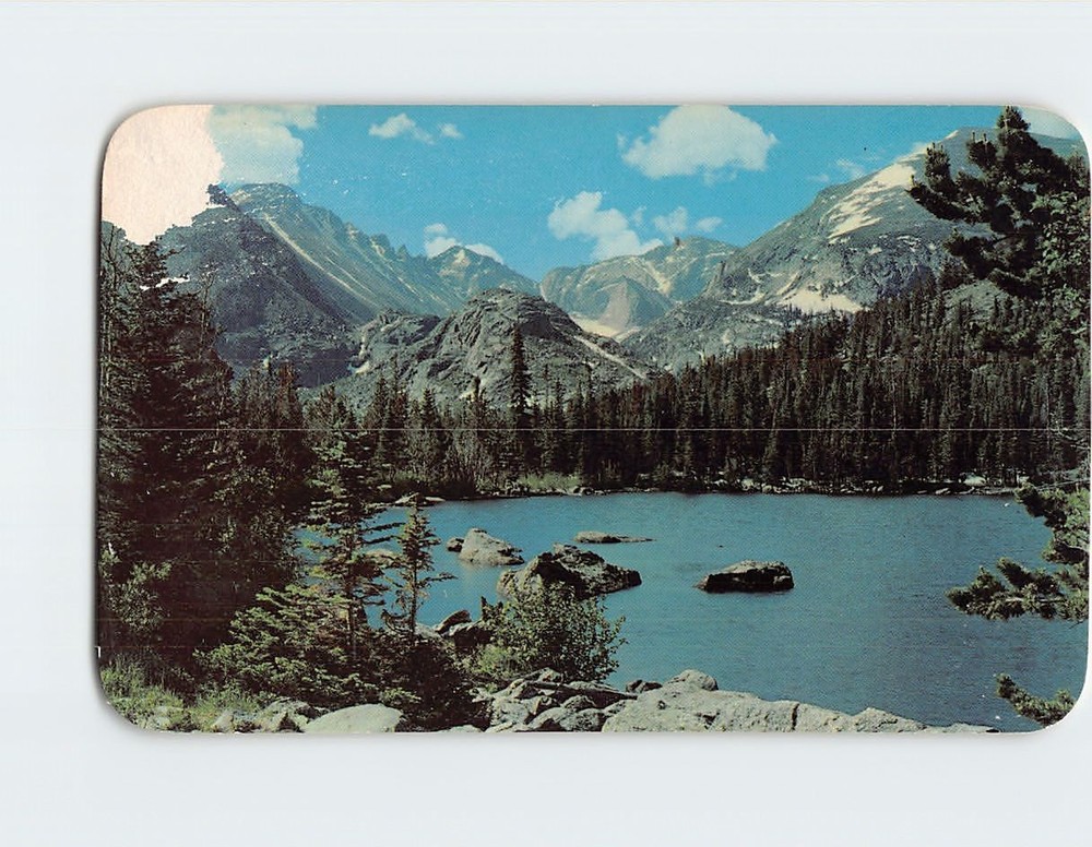 Postcard Bear Lake with Long's Peak Rocky Mountain National Park Colorado USA