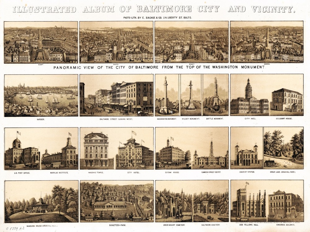 9466.Decoration Poster.Room wall art.Home decor.Early Baltimore City.History