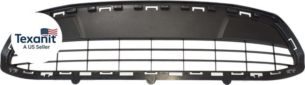 Front, Center Bumper Grille Compatible with 2011-2012 Ford Fiesta Textured Gray,