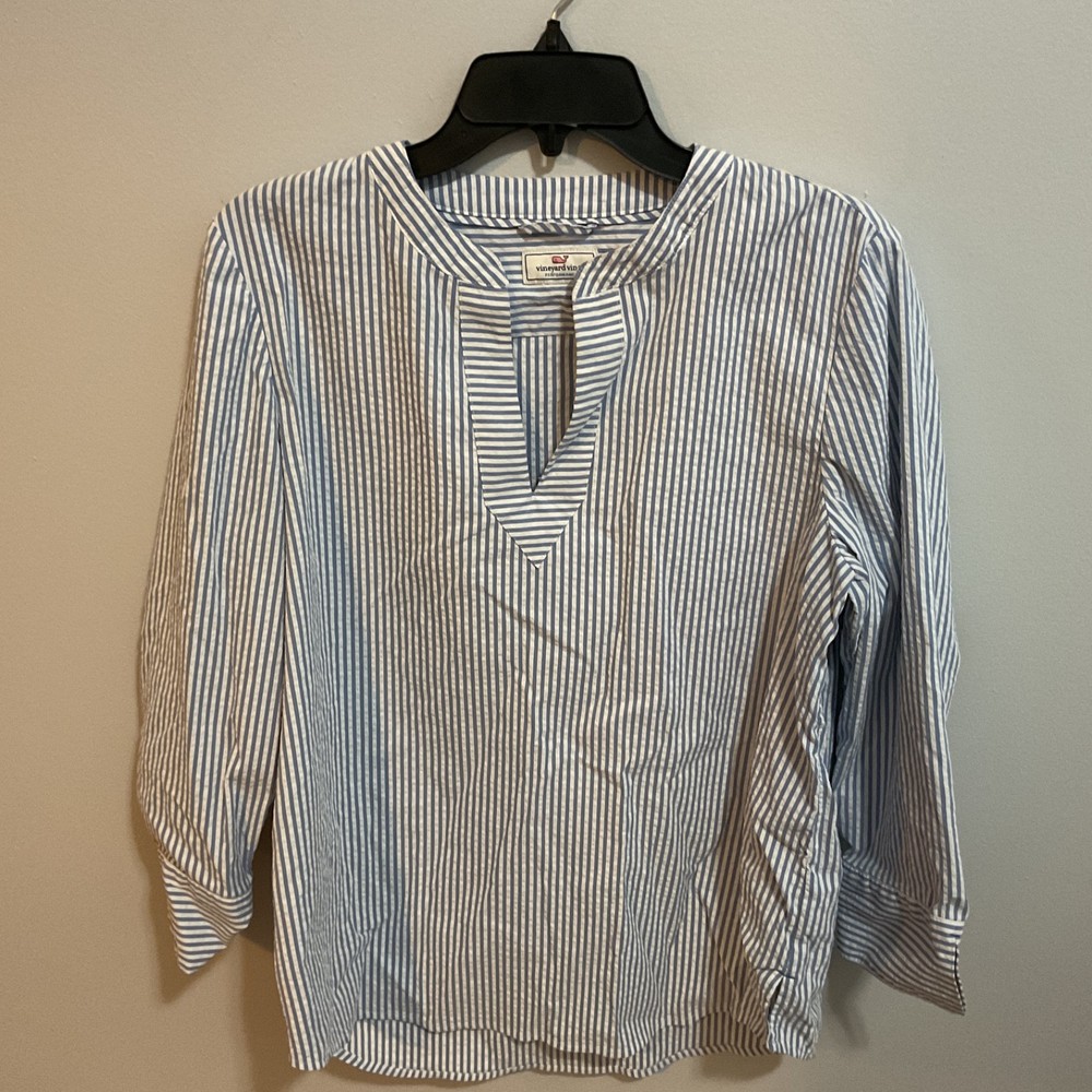 Womens Vineyard Vines Savannah Harbor Top,Seersucker,Tunic,Beach,Preppy,Large