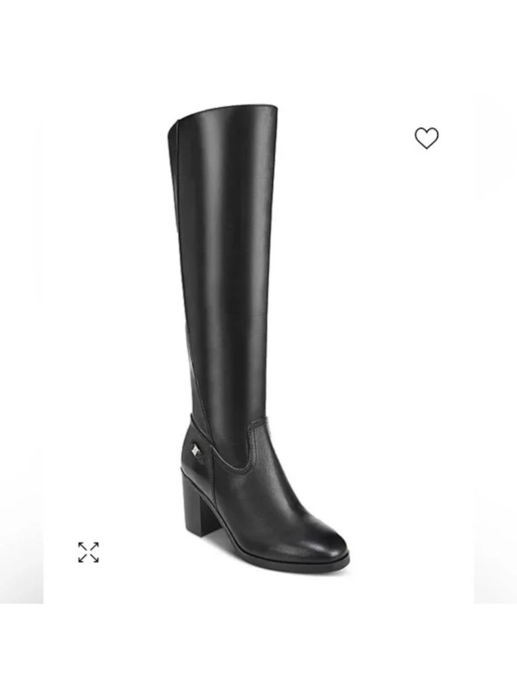 GIANI BERNINI Womens Black Goring Odettee Almond Toe Block Heel Riding Boot 6 M