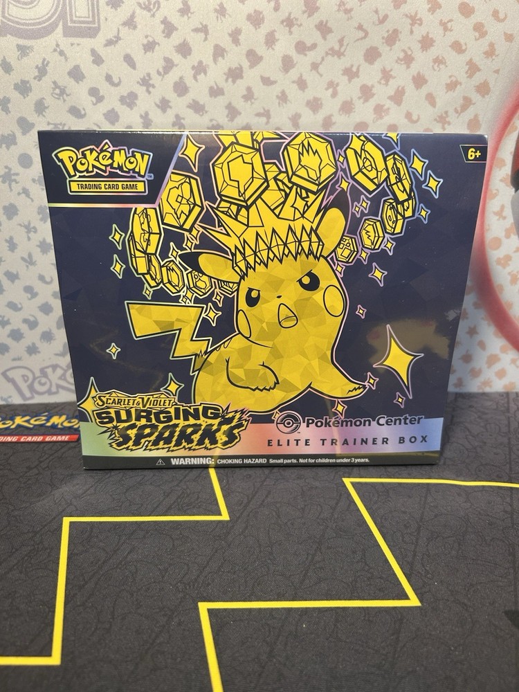 Surging Sparks Pokemon Center Elite Trainer Box Sealed ETB New Pikachu