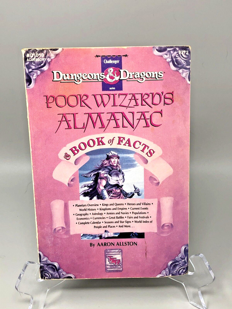 TSR Dungeons & Dragons Poor Wizard's Almanac & Book Of Facts No Map