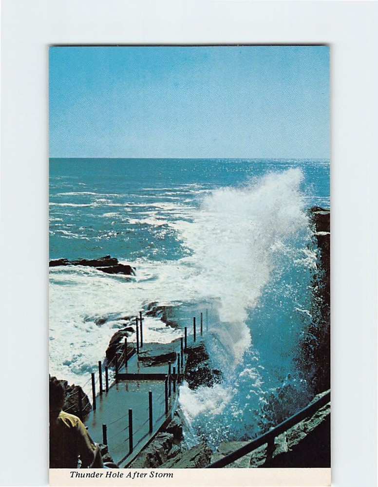 Postcard Thunder Hole After Storm Ocean Drive Bar Harbor Maine
