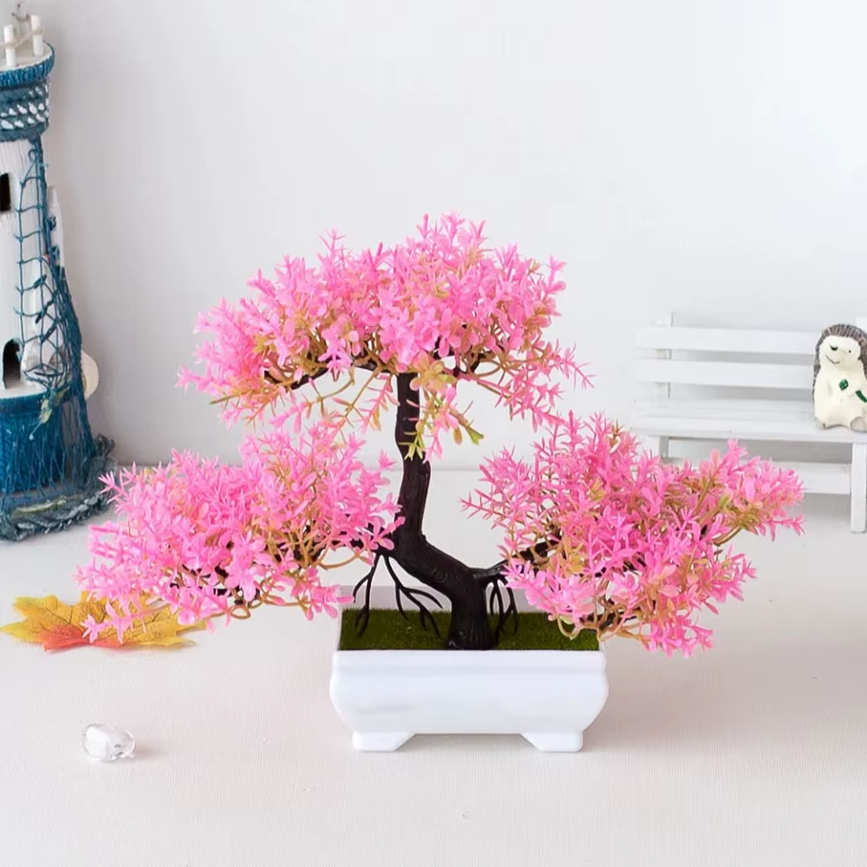 Realistic Artificial Bonsai Tree – Small Fake Plant for Home & Garden Décor