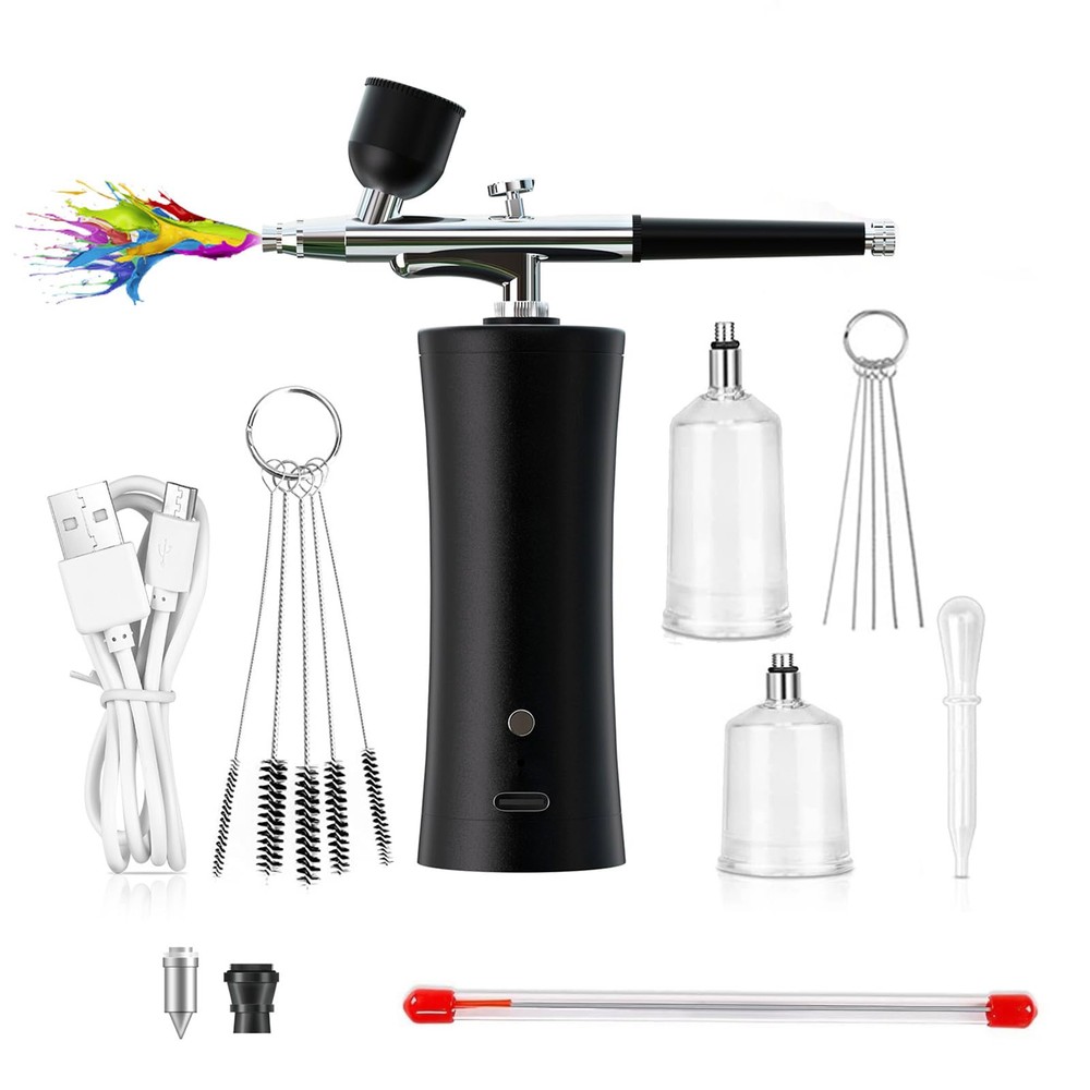 Airbrush Kit Rechargeable Cordless Portable Airbrush Kit with Compressor, Min...