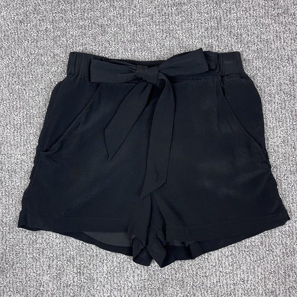 Aritzia Wilfred Shorts Womens Small Waist Tie Bow Dressy Capsule Basic Black